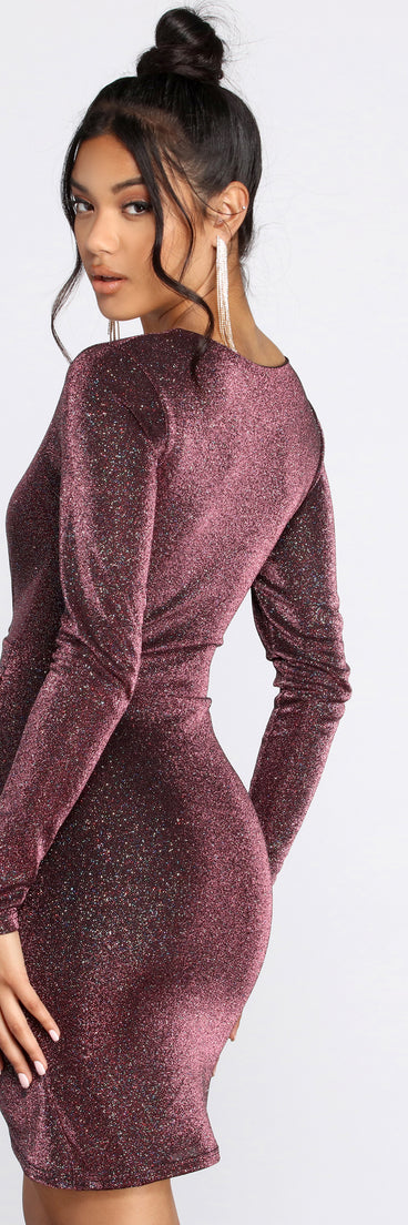 Sparkly Night Glitter Mini Dress