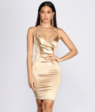 Spotlight Stealin' Satin Mini Dress helps create the best bachelorette party outfit or the bride's sultry bachelorette dress for a look that slays!