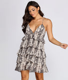 Snake Print Ruffle Mini Dress creates the perfect spring wedding guest dress or cocktail attire with stylish details in the latest trends for 2023!