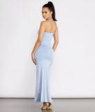 Slit Decision Ruched Maxi Dress is a stunning choice for a bridesmaid dress or maid of honor dress, and to feel beautiful at Prom 2023, spring weddings, formals, & military balls!