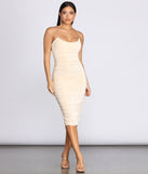 Ruched Tube Midi Dress