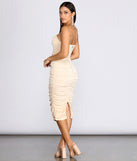 Ruched Tube Midi Dress