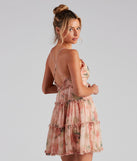 Flirty Florals Ruffled Chiffon Mini Dress creates the perfect spring wedding guest dress or cocktail attire with stylish details in the latest trends for 2023!