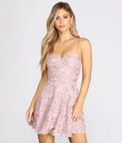 Turn On The Charm Lace Embroidery Skater Dress creates the perfect spring wedding guest dress or cocktail attire with stylish details in the latest trends for 2023!