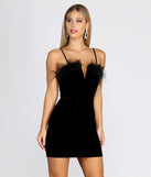Velvet Marabou Neck Trim Mini Dress is a trendy pick to create 2023 festival outfits, festival dresses, outfits for concerts or raves, and complete your best party outfits!