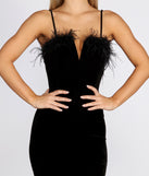 Velvet Marabou Neck Trim Mini Dress is a trendy pick to create 2023 festival outfits, festival dresses, outfits for concerts or raves, and complete your best party outfits!