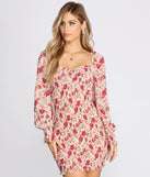 Fleur Paradise Chiffon Smocked Mini Dress