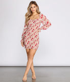 Fleur Paradise Chiffon Smocked Mini Dress