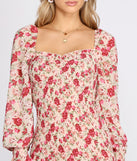 Fleur Paradise Chiffon Smocked Mini Dress