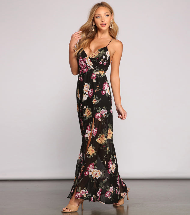 Pop Of Floral Mesh Maxi Dress & Windsor