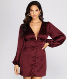 You will feel beautiful in the Satin Satisfaction Button Down Dress as your long dress for any semi-formal or formal holiday party, NYE dress outfit, or pick this stunning style as your gown for any seasonal celebration.