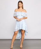 Loving Lace High Low Skater Dress creates the perfect spring wedding guest dress or cocktail attire with stylish details in the latest trends for 2023!