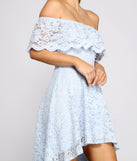 Loving Lace High Low Skater Dress creates the perfect spring wedding guest dress or cocktail attire with stylish details in the latest trends for 2023!