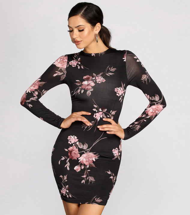Floral Doll Long Sleeve Mini Dress