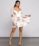 Flowy Feels Floral Chiffon Mini Dress creates the perfect spring wedding guest dress or cocktail attire with stylish details in the latest trends for 2023!