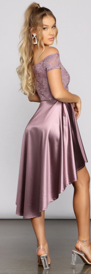 The Enchanting Beauty High-Low Dress is a gorgeous pick as your 2023 prom dress or formal gown for wedding guest, spring bridesmaid, or army ball attire!