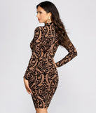 Mock Neck Keyhole Mini Dress