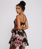 Stunning Florals Scuba and Lace Skater Dress creates the perfect spring wedding guest dress or cocktail attire with stylish details in the latest trends for 2023!