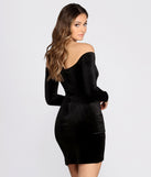 Comin' In Hot Velvet Off Shoulder Mini Dress
