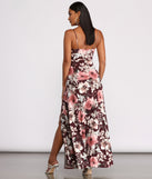 High Slit Floral Knit Maxi Dress