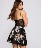Trendy Twirl Moment Floral And Lace Mini Dress