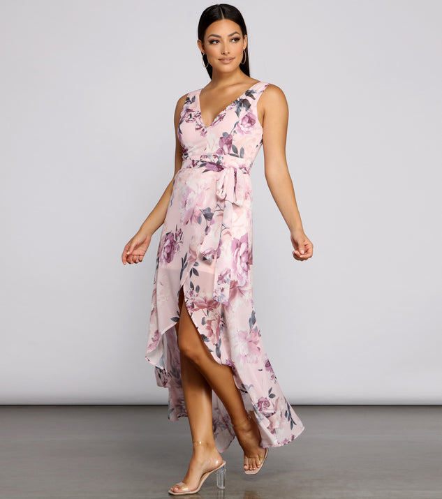 Wrapped In Romance Floral Chiffon Maxi Dress & Windsor