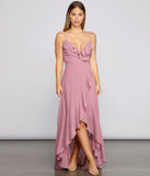 Frilly Romance Ruffled Chiffon High Low Dress creates the perfect spring wedding guest dress or cocktail attire with stylish details in the latest trends for 2023!