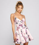 Floral Beauty Crepe Skater Dress creates the perfect spring wedding guest dress or cocktail attire with stylish details in the latest trends for 2023!