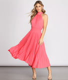 Garden Parties Pleated Midi Dress creates the perfect summer wedding guest dress or cocktail party dresss with stylish details in the latest trends for 2023!