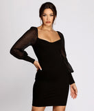 Mesh Together Long Sleeve Mini Dress helps create the best bachelorette party outfit or the bride's sultry bachelorette dress for a look that slays!