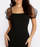 Little Bit Of Drama Puff Sleeve Mini Dress