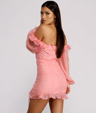 Lace Be Real Organza Sleeve Mini Dress creates the perfect summer wedding guest dress or cocktail party dresss with stylish details in the latest trends for 2023!