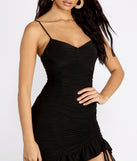 Ruched And Ruffled Mini Dress is a trendy pick to create 2023 festival outfits, festival dresses, outfits for concerts or raves, and complete your best party outfits!