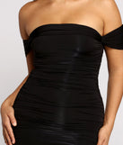 Sultry Appeal Ruched Off The Shoulder Mini Dress creates the perfect spring wedding guest dress or cocktail attire with stylish details in the latest trends for 2023!