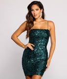 You’ll make a statement in Dazzle Goddess Demask Sequin Mini Dress as an NYE club dress, a tight dress for holiday parties, sexy clubwear, or a sultry bodycon dress for that fitted silhouette.