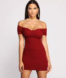 Sweet And Sultry Off-The-Shoulder Mini Dress creates the perfect spring wedding guest dress or cocktail attire with stylish details in the latest trends for 2023!