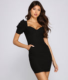 Ready For My Closeup Puff Sleeve Mini Dress for Homecoming 2022, Winter Formal Dances, Holiday Dress, Military Balls, Bridesmaids, Wedding Guests, and Prom