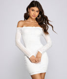 Sweet And Stylish Off-The-Shoulder Mini Dress helps create the best bachelorette party outfit or the bride's sultry bachelorette dress for a look that slays!