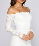 Sweet And Stylish Off-The-Shoulder Mini Dress helps create the best bachelorette party outfit or the bride's sultry bachelorette dress for a look that slays!
