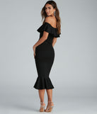A Stylish Affair Ruffled Midi Dress creates the perfect summer wedding guest dress or cocktail party dresss with stylish details in the latest trends for 2023!