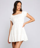 Off The Shoulder Eyelet Skater Dress