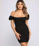 Iconic Glam Puff Sleeve Mini Dress creates the perfect spring wedding guest dress or cocktail attire with stylish details in the latest trends for 2023!
