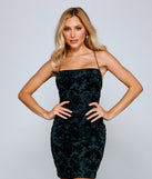 Majorly Posh Flocked Velvet Mini Dress