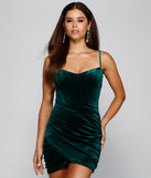 Ready To Stun Velvet Mini Dress is a gorgeous pick as your 2023 prom dress or formal gown for wedding guest, spring bridesmaid, or army ball attire!