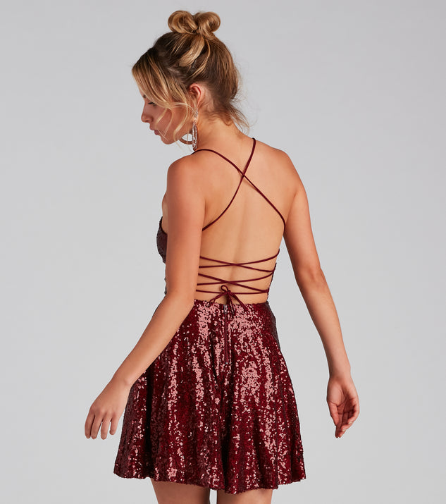 sassy in sequins skater dress Windsor Stop And Stare Sequin Skater Dress