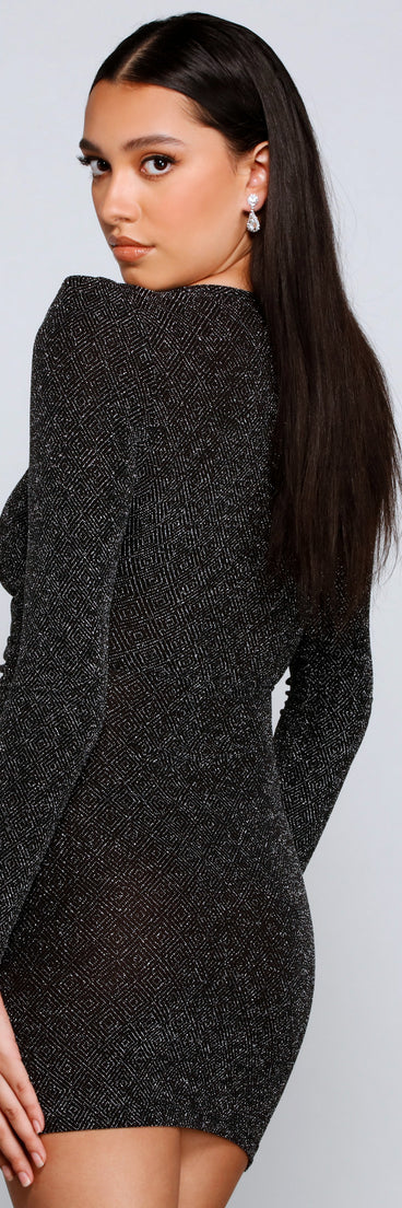 Time To Shine Glitter Mini Dress is a gorgeous pick as your 2023 prom dress or formal gown for wedding guest, spring bridesmaid, or army ball attire!