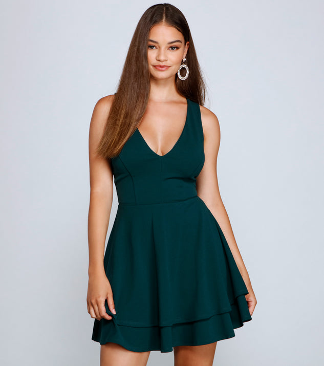 Classic Look Layered Skater Dress