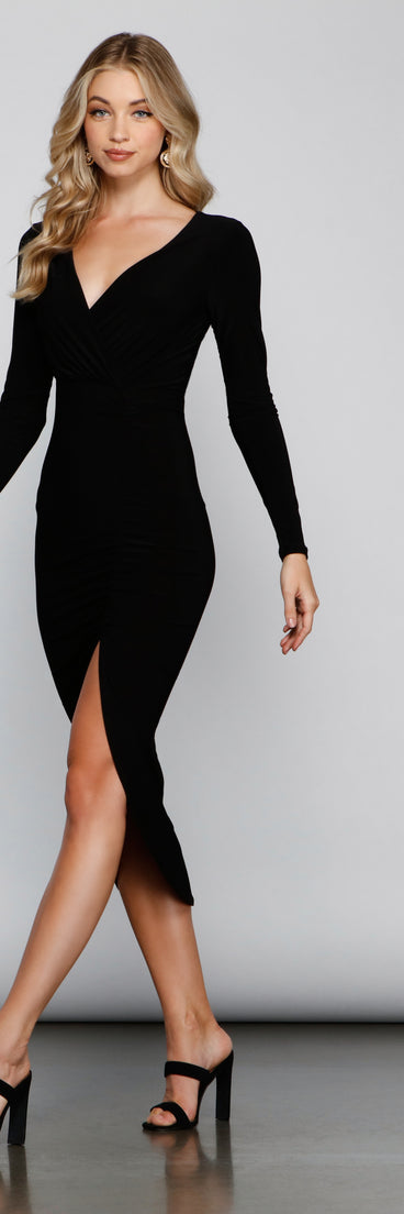 Wrapped In Chic Ruched Midi Dress