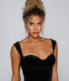Lady In Velvet Sweetheart Mini Dress