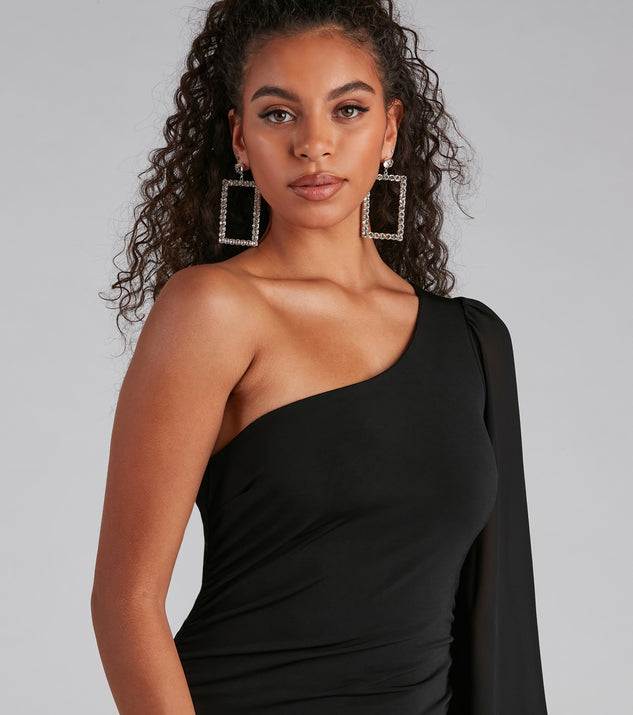 strapless open back dress One Shoulder Midi Dress with Cutout